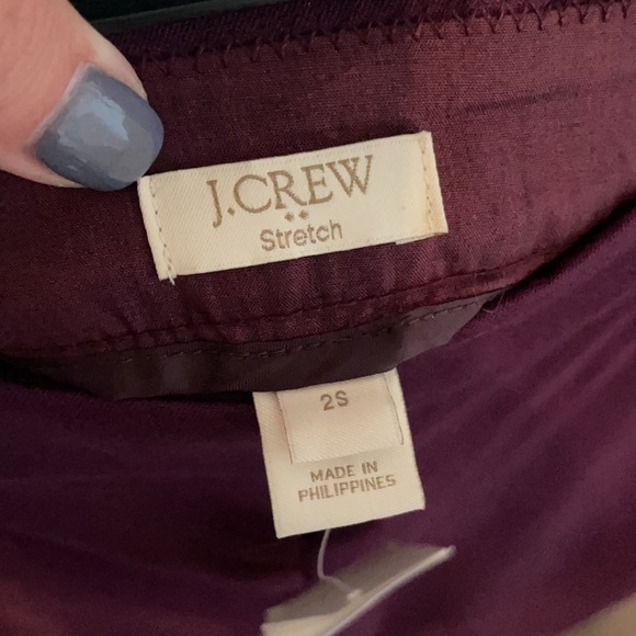 NWT JCREW BURGUNDY PANTS. SIZE 2S. - Picture 4 of 4